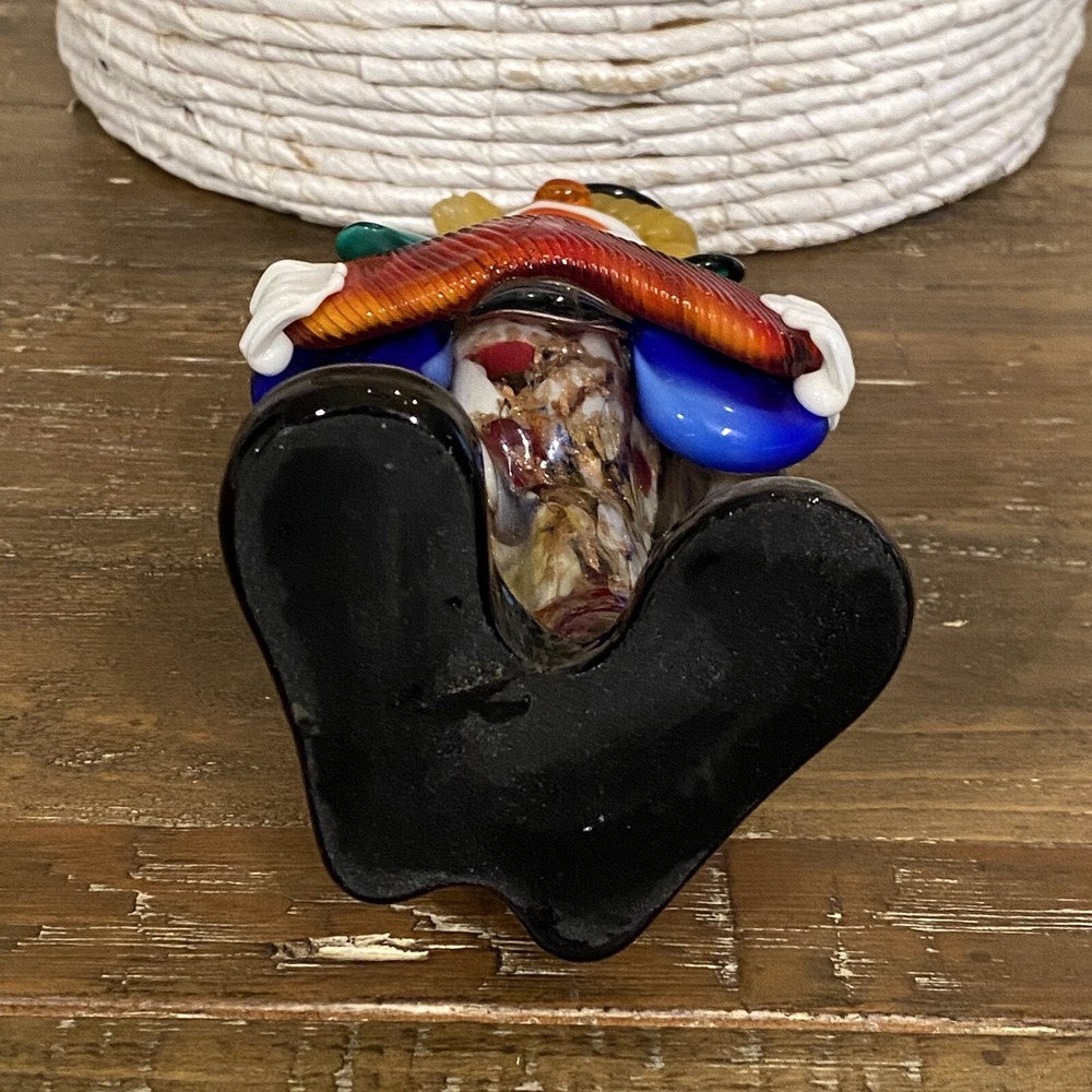 MURANO GLASS CLOWN w/Bow Tie Playing Accordion 10" Vintage Italy Please Read - Picture 12 of 14